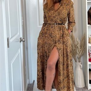 Animal Print Snake Print Maxi Dress Leopard Print Zara Snakeskin